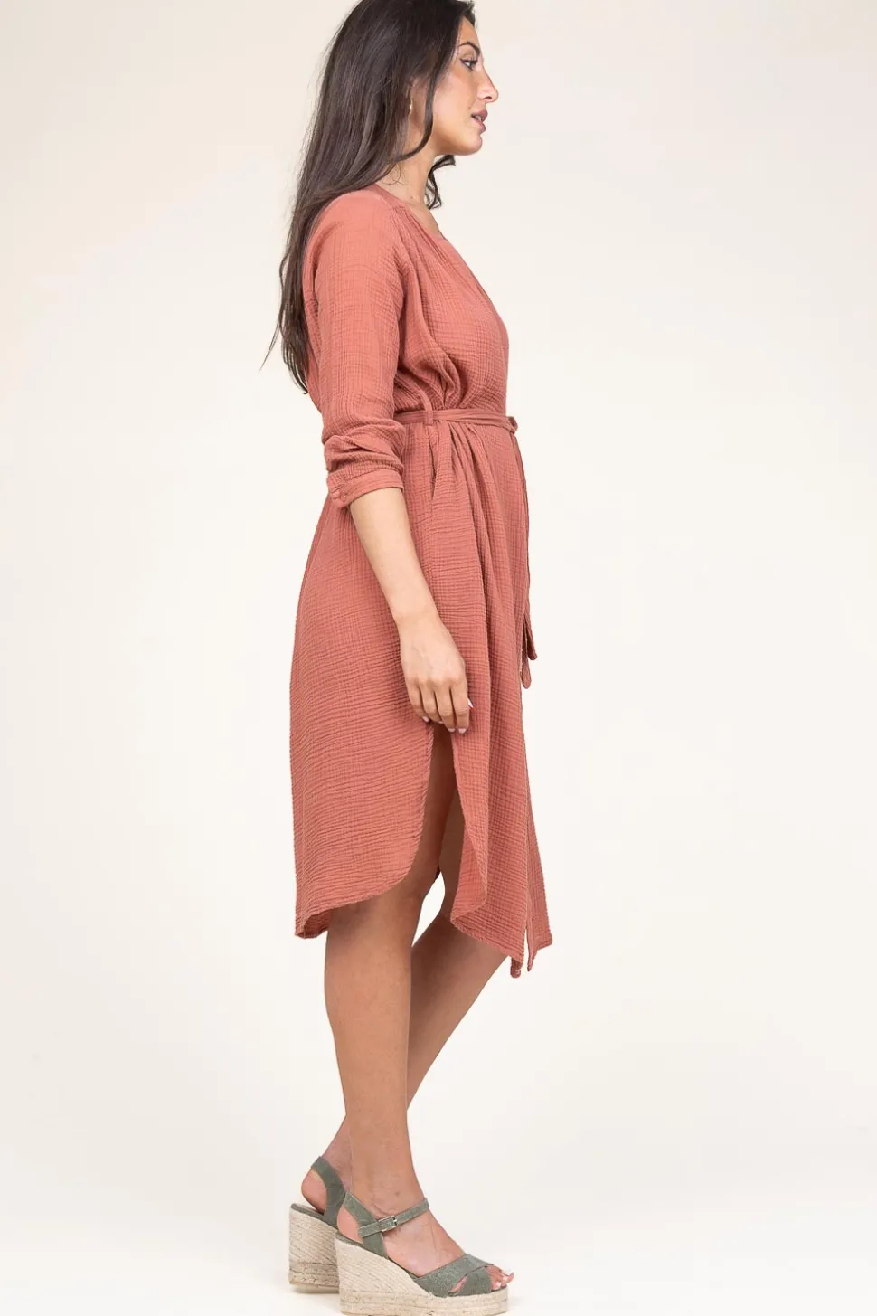 Cotton Mousseline Dress Nala | Pink... | Louizon | Little Soho