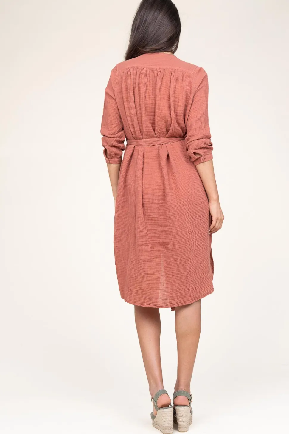 Cotton Mousseline Dress Nala | Pink... | Louizon | Little Soho