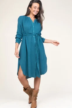 Cotton Mousseline Dress Nala | Blue... | Louizon | Little Soho