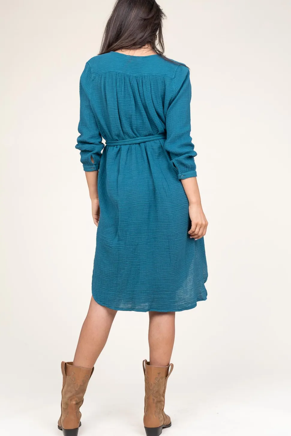 Cotton Mousseline Dress Nala | Blue... | Louizon | Little Soho
