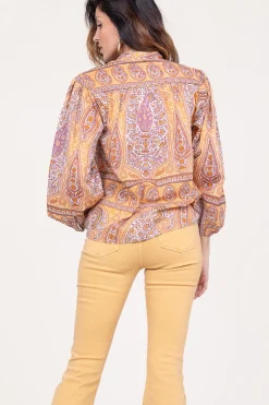 Cotton Paisley Print Top Tajar | Orange... | Antik Batik | Little Soho
