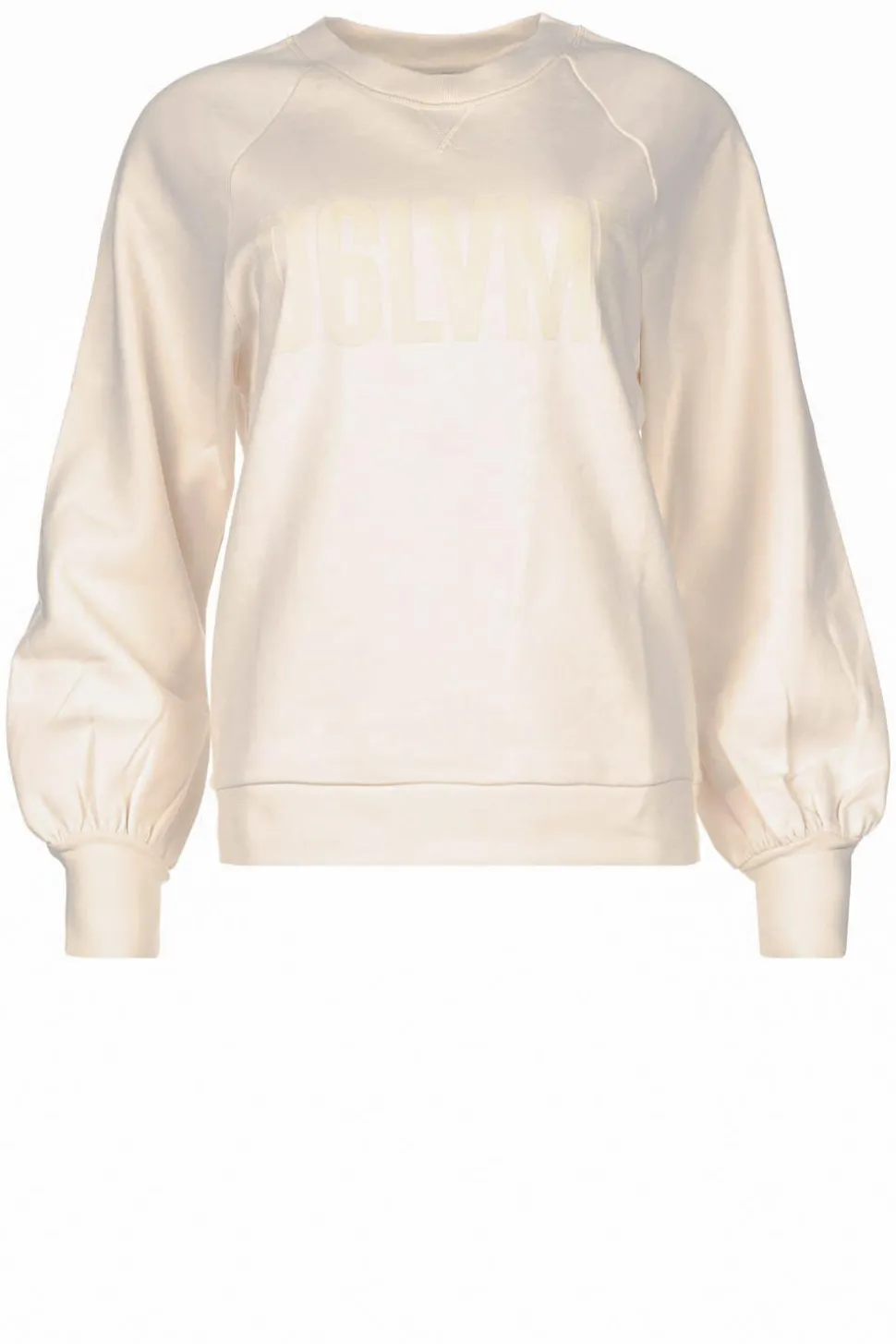 Cotton Sweater With Text Print Love Me | Natural... | Dante 6 | Little Soho