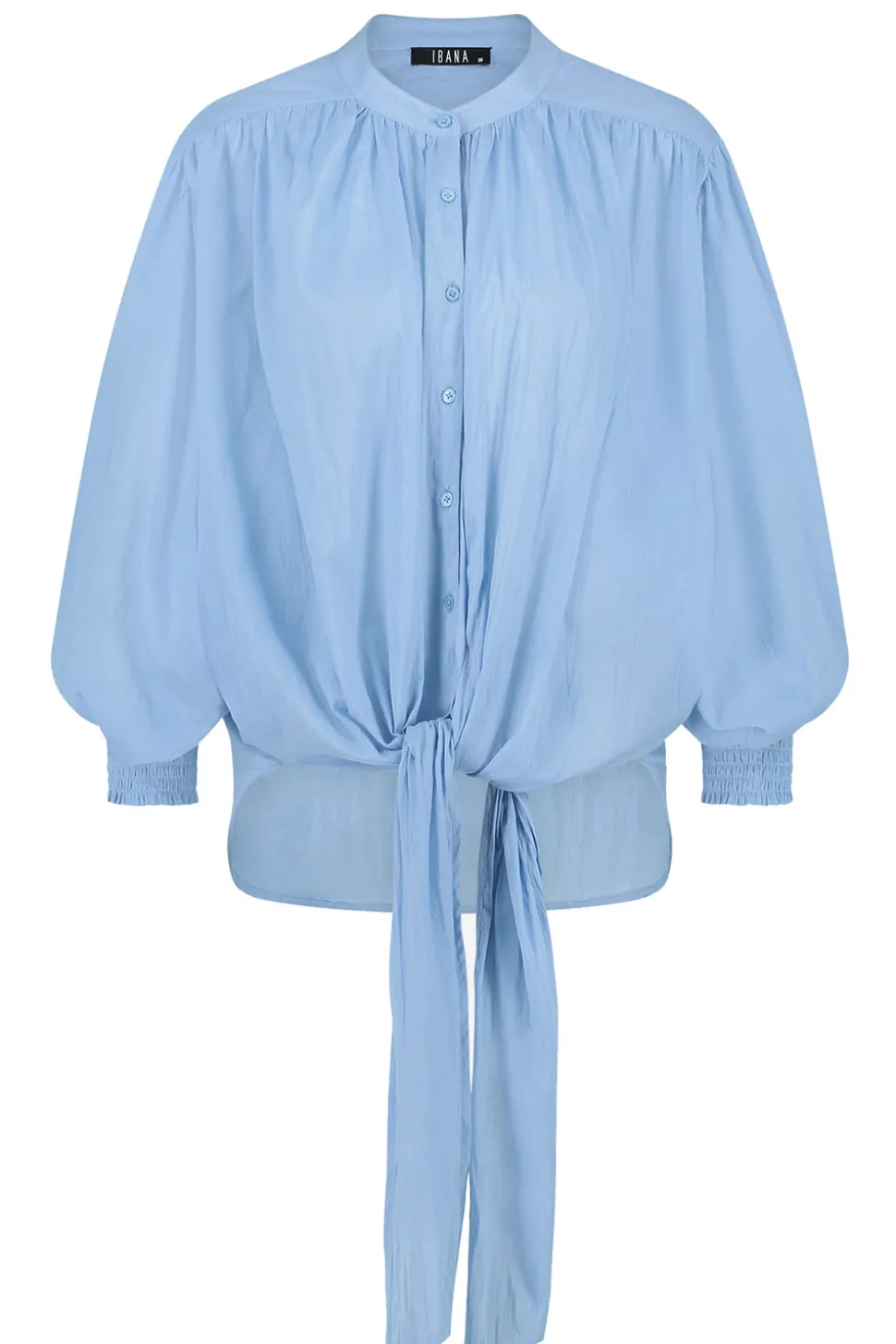 Cotton Wrap Blouse Tinca | Blue... | Ibana | Little Soho