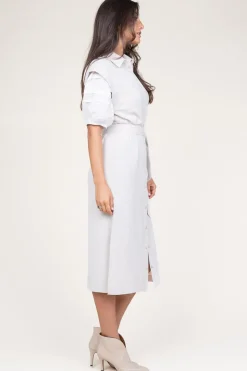 Crepe Button-Down Dress Zadie | Natural... | Dante 6 | Little Soho