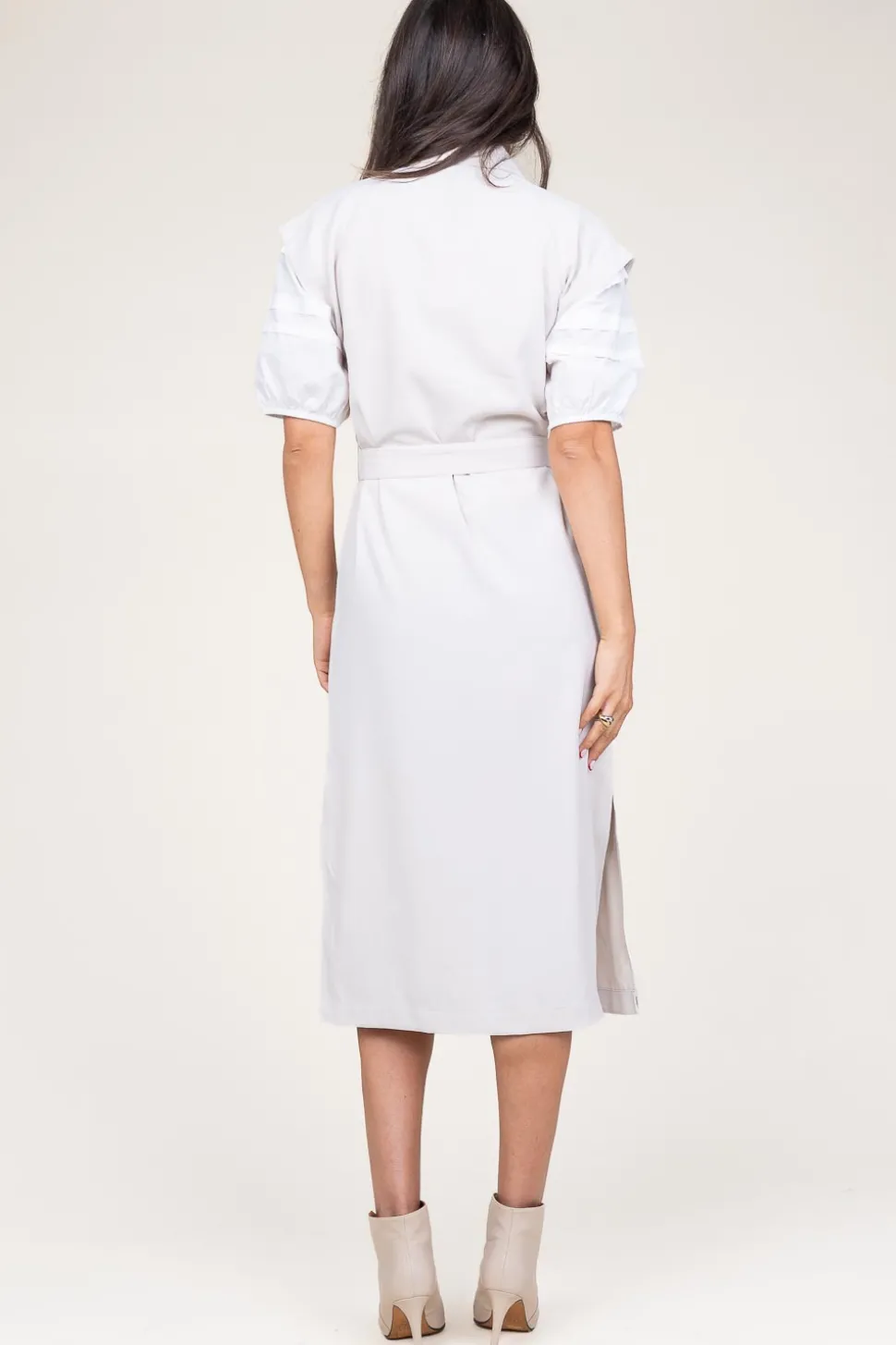 Crepe Button-Down Dress Zadie | Natural... | Dante 6 | Little Soho