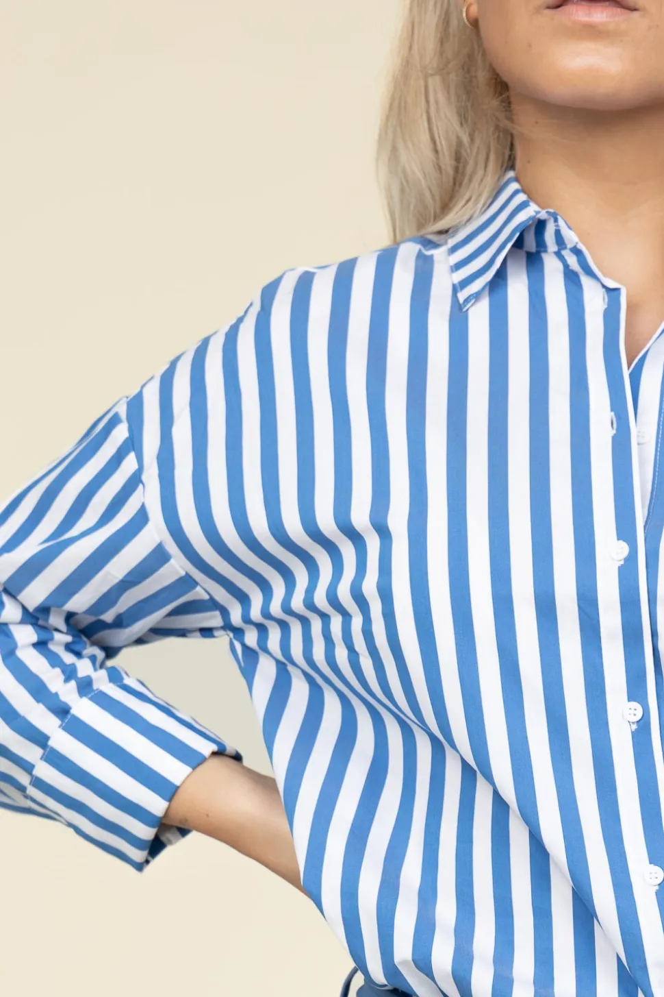 Crispy Cotton Blouse Harper | Blue... | Cc Heart | Little Soho