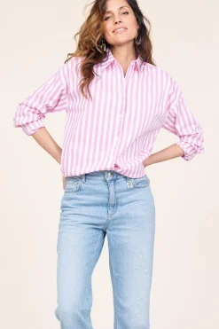 Crispy Cotton Blouse Harper | Pink... | Cc Heart | Little Soho
