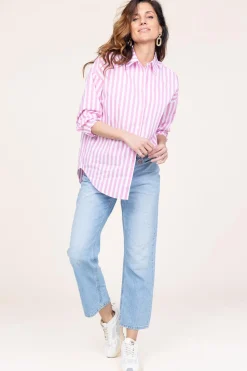 Crispy Cotton Blouse Harper | Pink... | Cc Heart | Little Soho