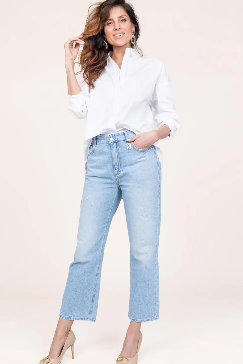 Crispy Cotton Blouse Harper | White... | Cc Heart | Little Soho