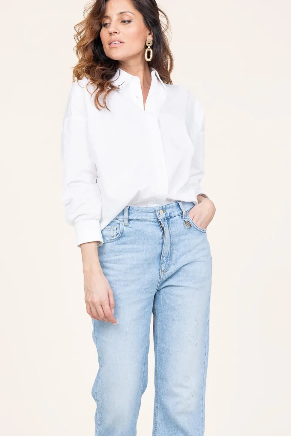 Crispy Cotton Blouse Harper | White... | Cc Heart | Little Soho