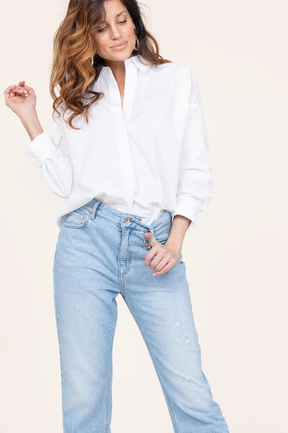 Crispy Cotton Blouse Harper | White... | Cc Heart | Little Soho