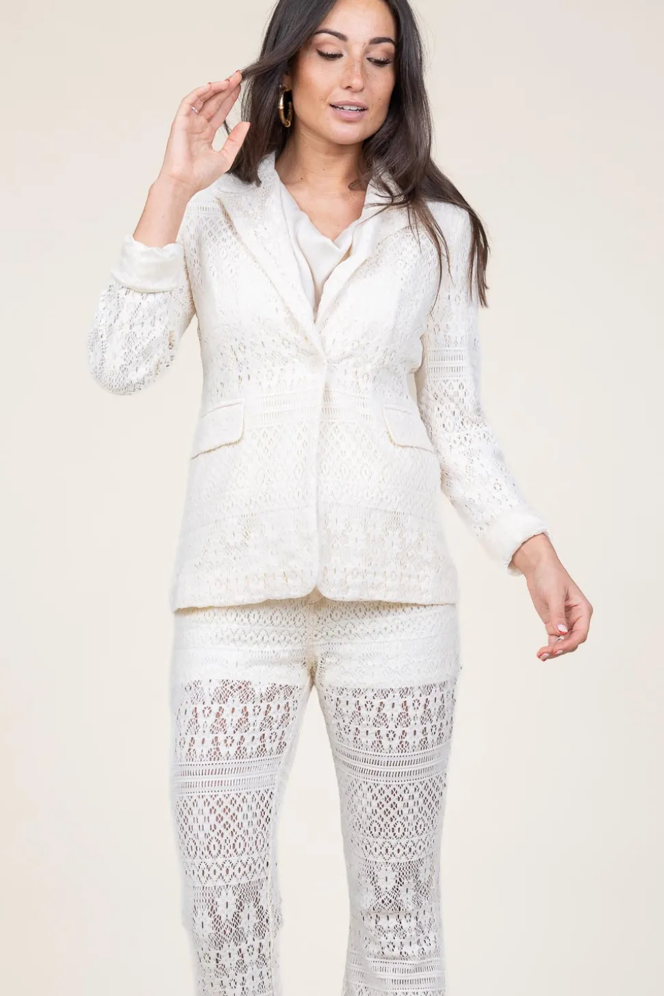 Crochet Blazer Bartolo | White... | Liu Jo | Little Soho