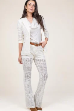 Crochet Flared Pants Bartolo | White... | Liu Jo | Little Soho