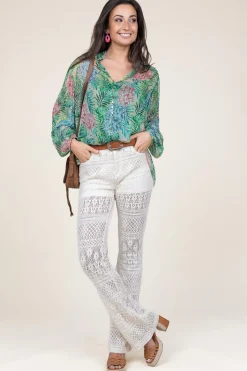 Crochet Flared Pants Bartolo | White... | Liu Jo | Little Soho