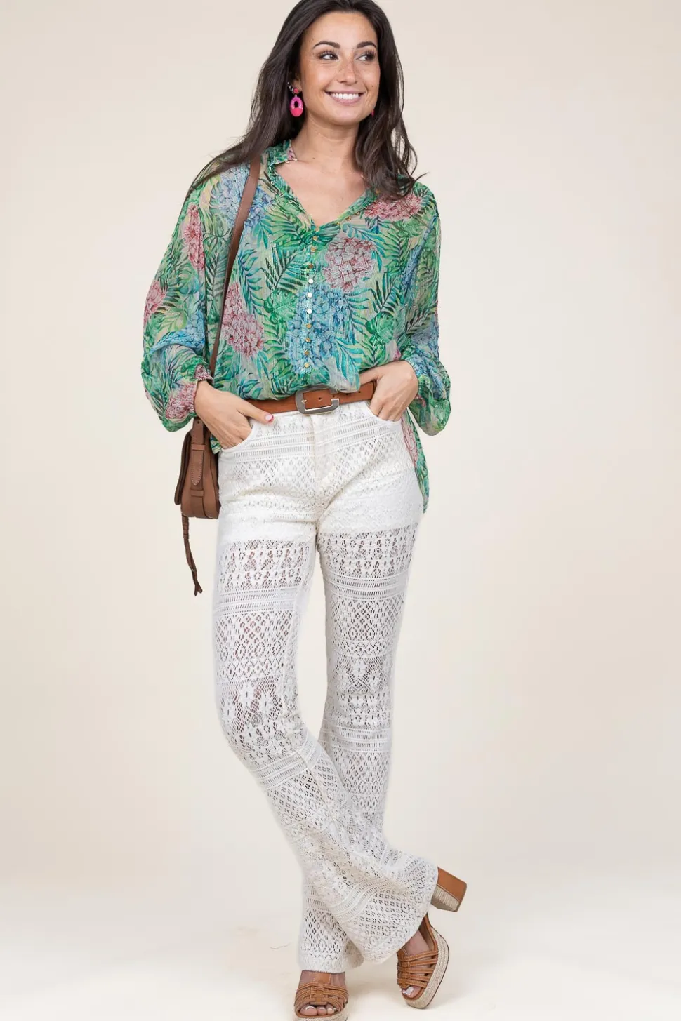 Crochet Flared Pants Bartolo | White... | Liu Jo | Little Soho