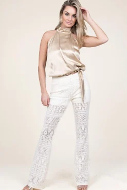 Crochet Flared Pants Bartolo | White... | Liu Jo | Little Soho