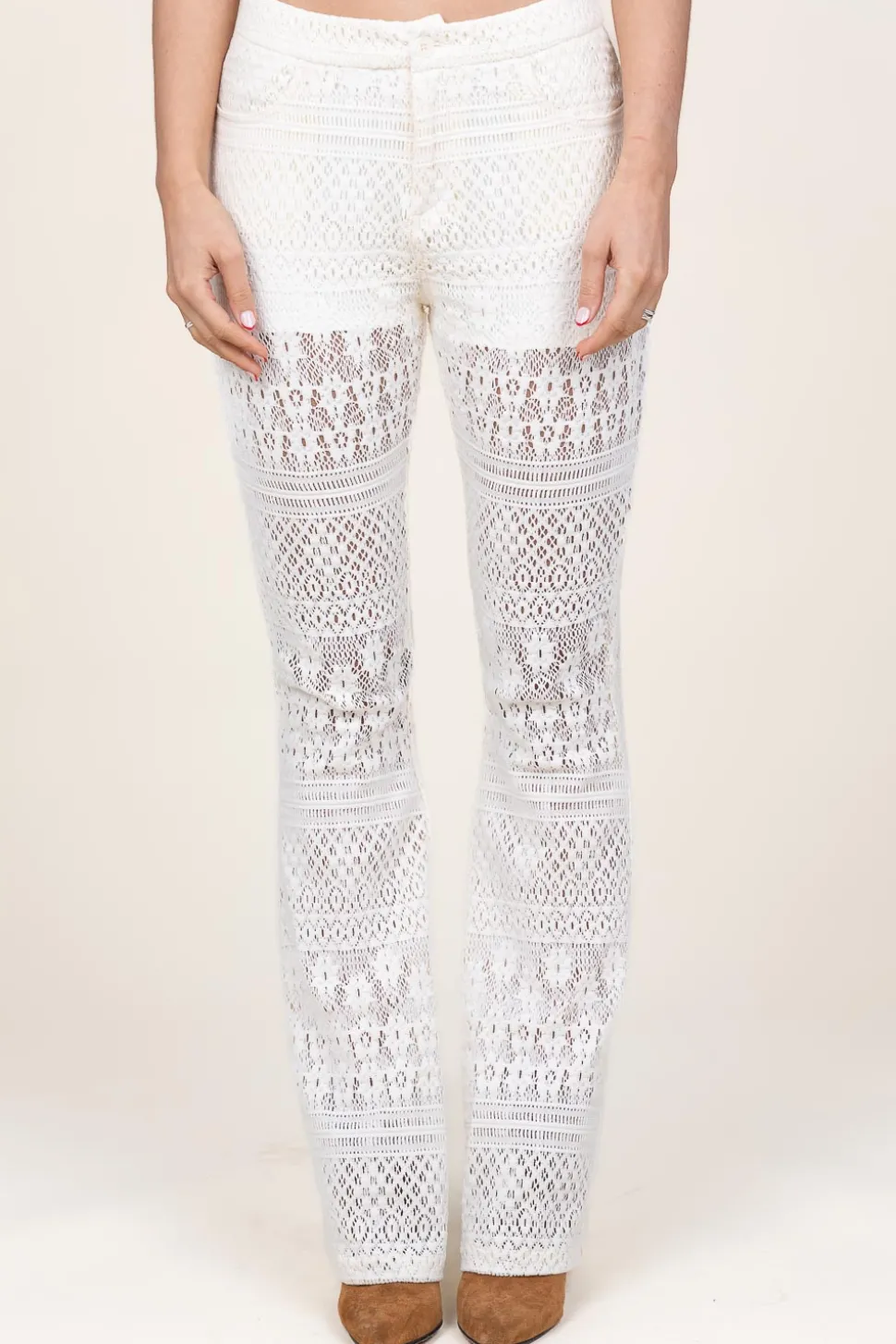 Crochet Flared Pants Bartolo | White... | Liu Jo | Little Soho