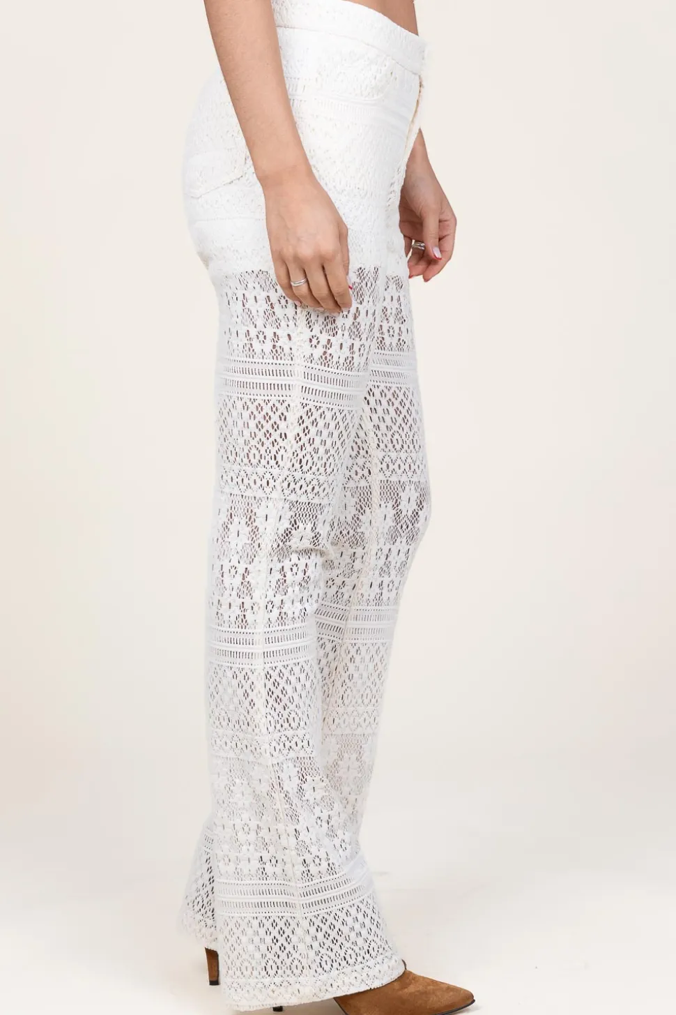 Crochet Flared Pants Bartolo | White... | Liu Jo | Little Soho