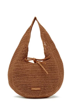 Crochet Shopper Euforia | Camel... | Gianni Chiarini | Little Soho