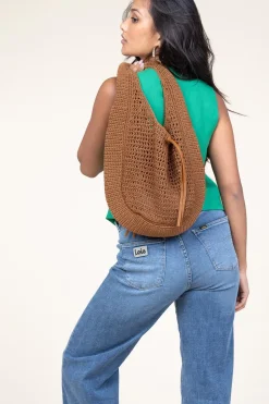 Crochet Shopper Euforia | Camel... | Gianni Chiarini | Little Soho
