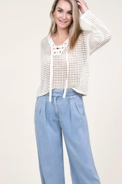 Crochet Sweater Nubia | Natural... | Liu Jo | Little Soho