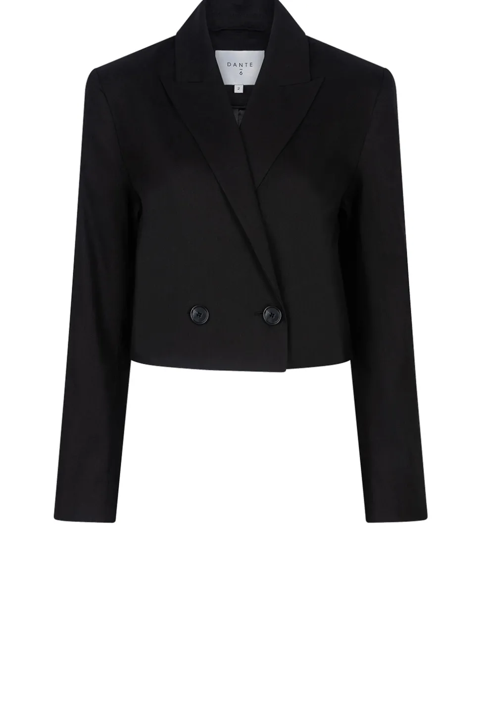 Cropped Blazer In Linen Blend Acedia | Black... | Dante 6 | Little Soho