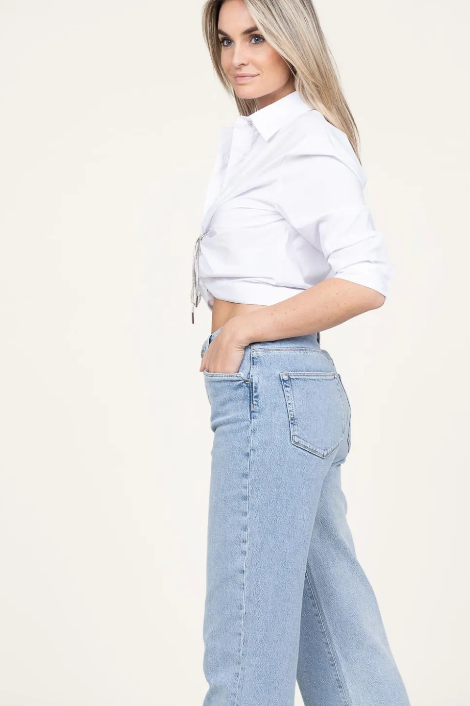 Cropped Blouse Battaglia | White... | Liu Jo | Little Soho