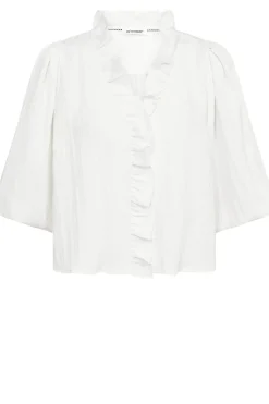 Cropped Blouse With Puffed Sleeves Sueda | White... | Co'Couture | Little Soho