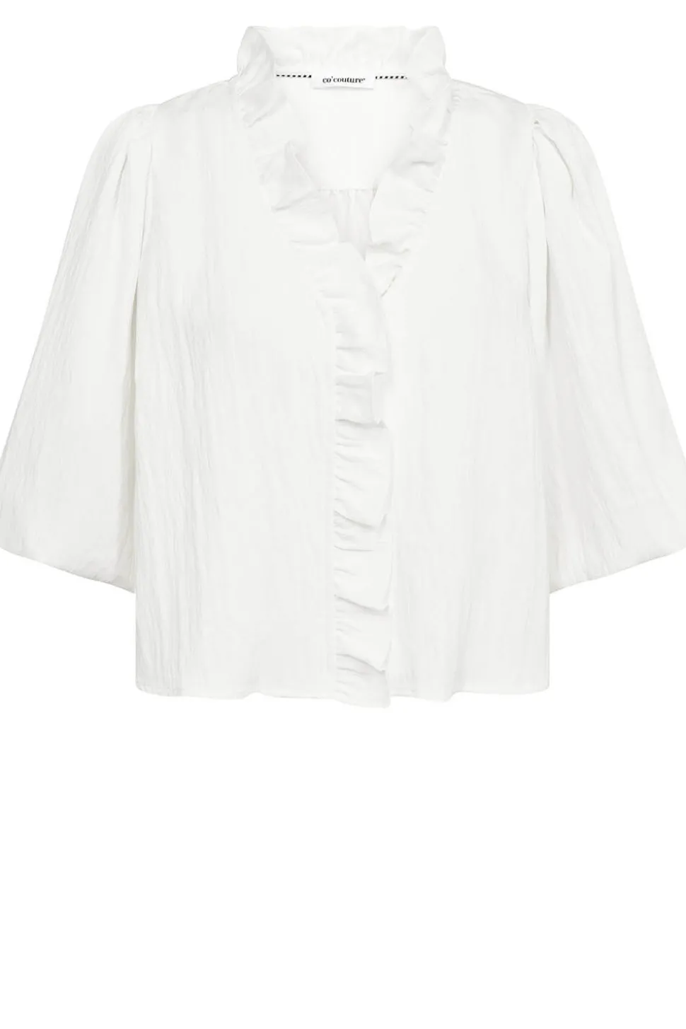 Cropped Blouse With Puffed Sleeves Sueda | White... | Co'Couture | Little Soho
