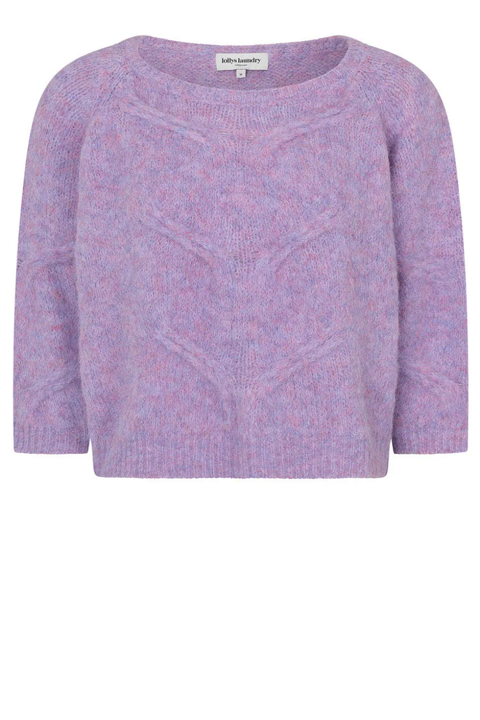 Cropped Cable Sweater Tortuga | Purple... | Lollys Laundry | Little Soho