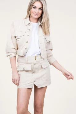 Cropped Denim Jacket Boxby | Beige... | Liu Jo | Little Soho