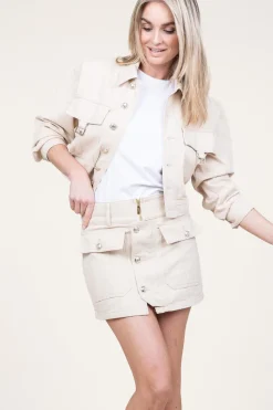 Cropped Denim Jacket Boxby | Beige... | Liu Jo | Little Soho