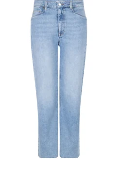 Cropped High-Waist Stretch Jeans Hay | Blue... | Dante 6 | Little Soho