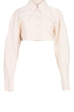 Cropped Poplin Blouse Rosa | Natural... | Patrizia Pepe | Little Soho