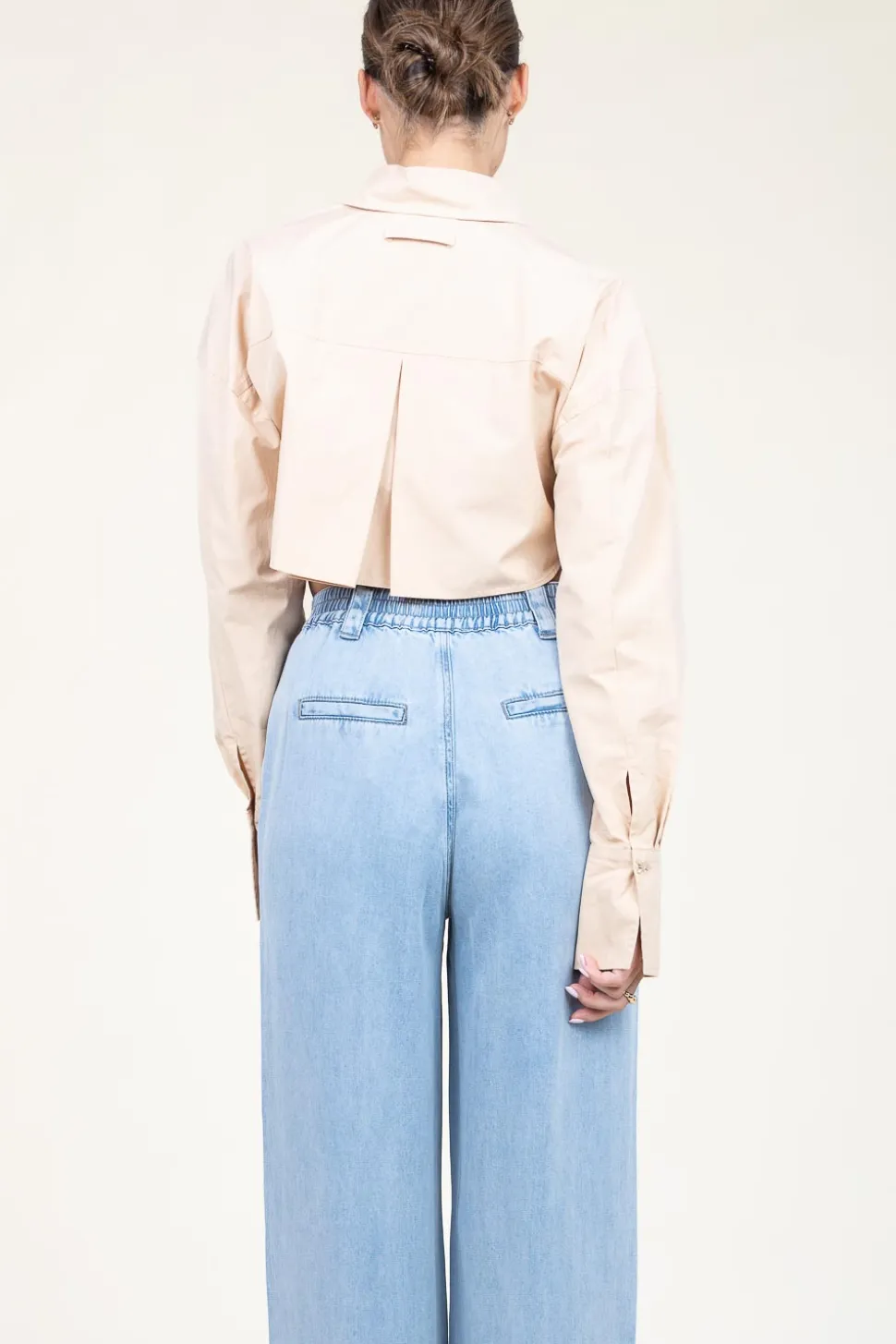 Cropped Poplin Blouse Rosa | Natural... | Patrizia Pepe | Little Soho