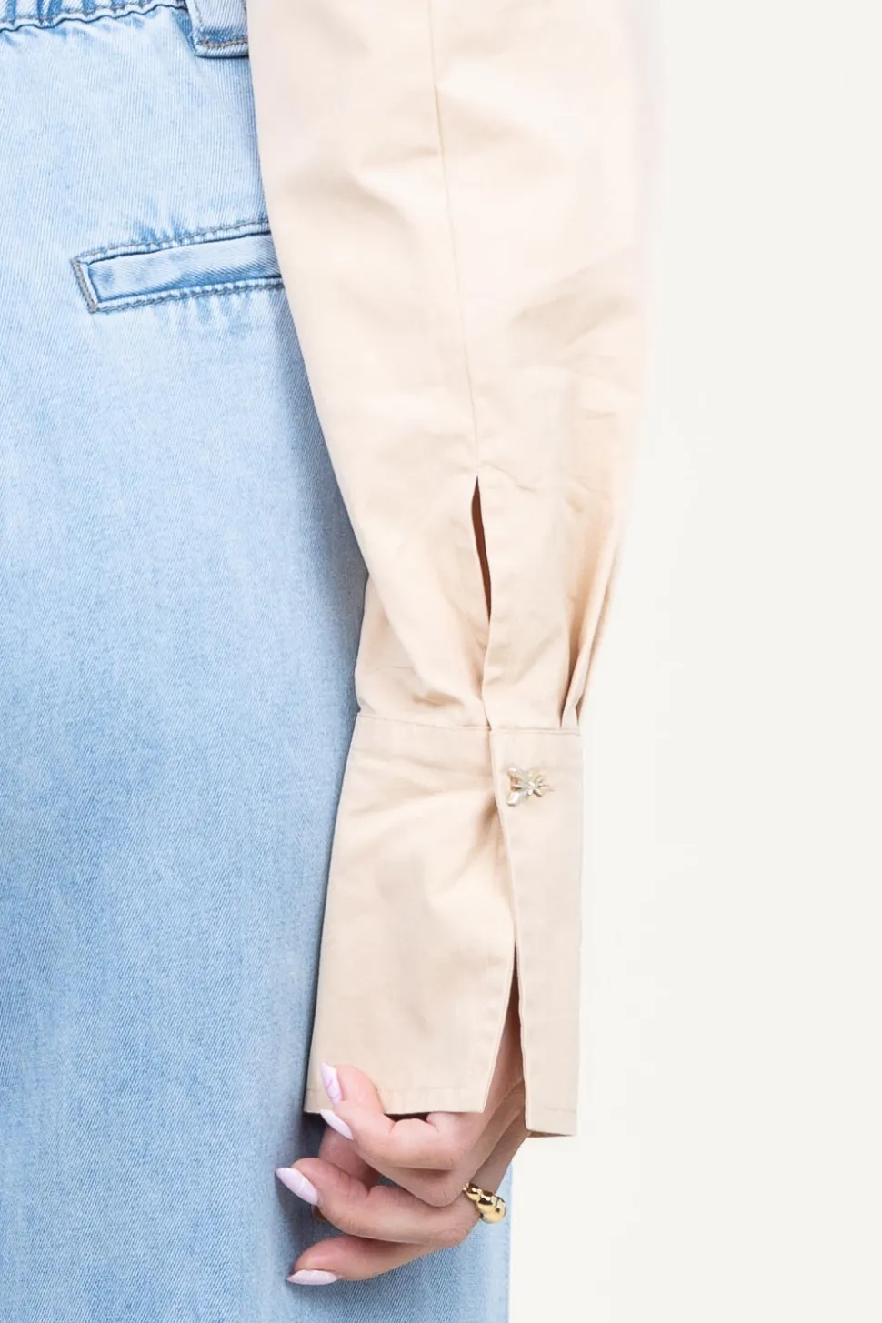 Cropped Poplin Blouse Rosa | Natural... | Patrizia Pepe | Little Soho