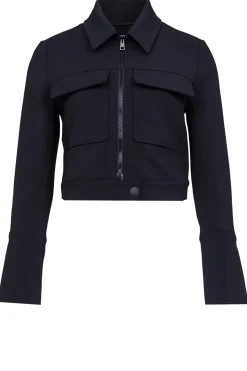 Cropped Stretch Jacket Lucia | Black... | Patrizia Pepe | Little Soho