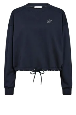 Cropped Sweater With Drawstring Clean | Blue... | Co'Couture | Little Soho