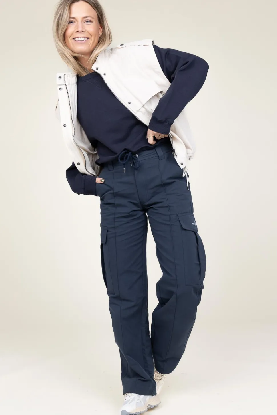 Cropped Sweater With Drawstring Clean | Blue... | Co'Couture | Little Soho