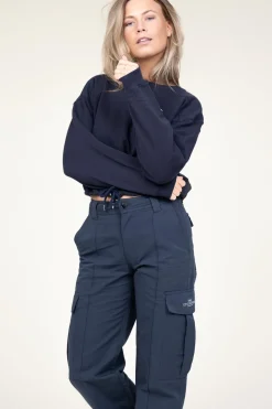 Cropped Sweater With Drawstring Clean | Blue... | Co'Couture | Little Soho