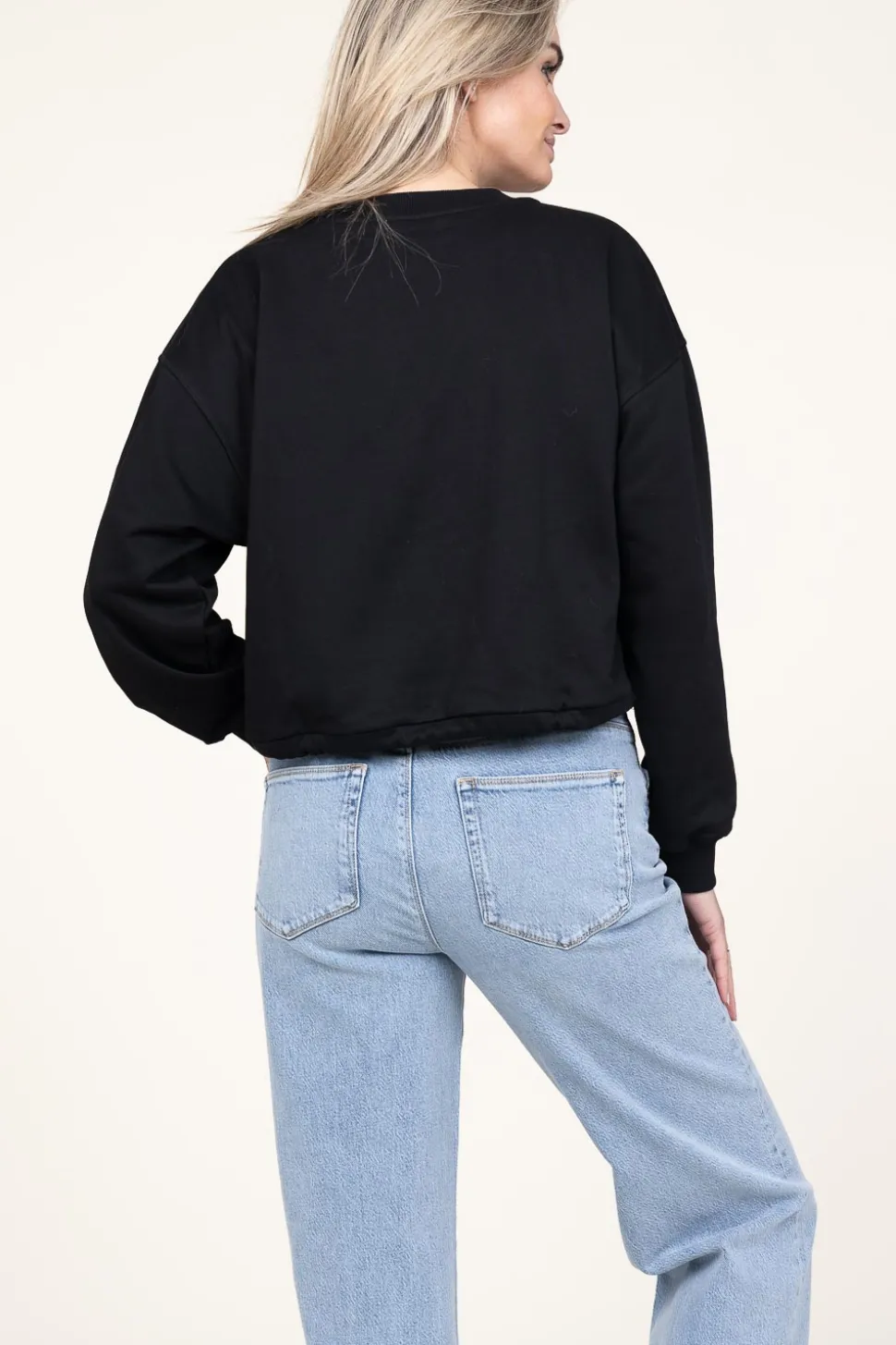 Cropped Sweater With Rhinestones Stone | Black... | Co'Couture | Little Soho