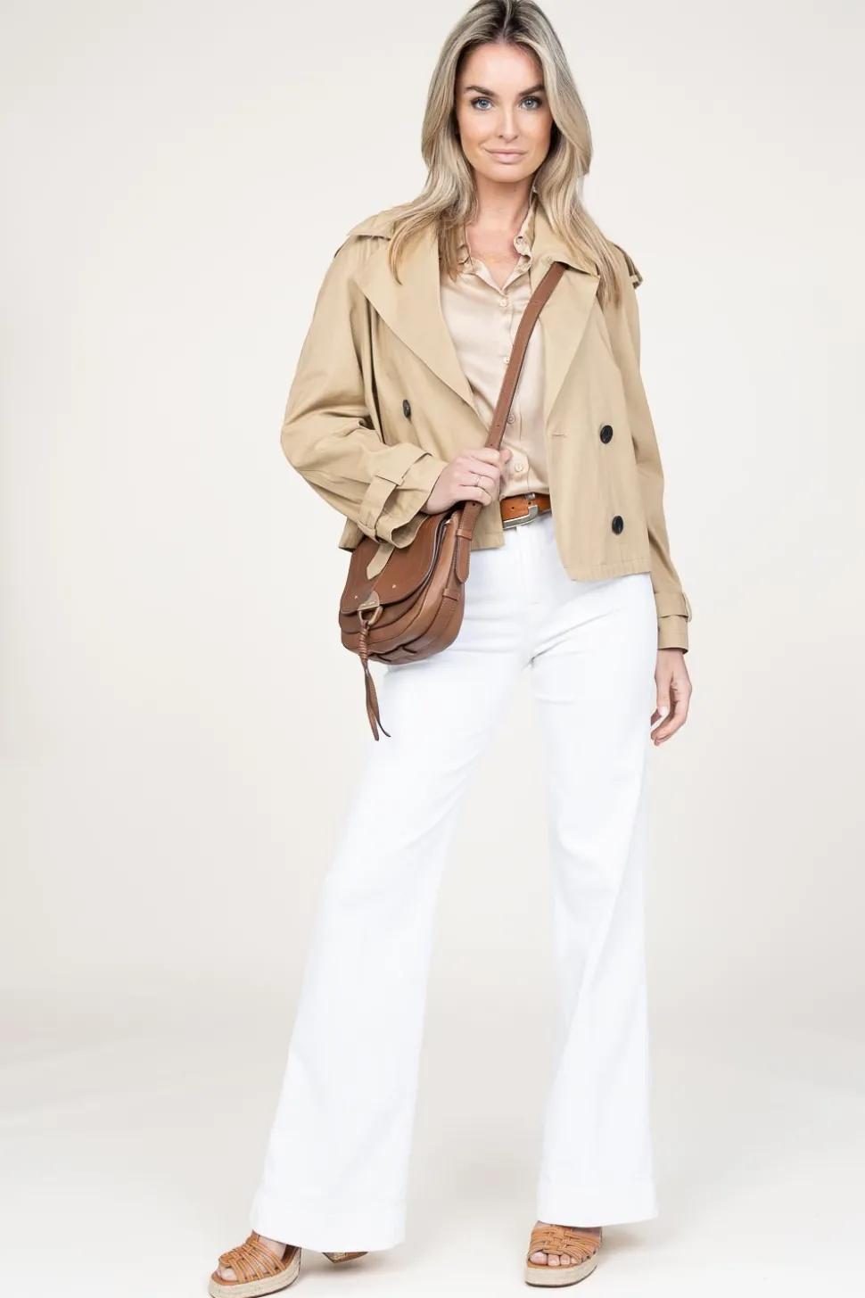 Cropped Trenchcoat Samora | Beige... | Studio Ar | Little Soho