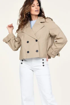 Cropped Trenchcoat Samora | Beige... | Studio Ar | Little Soho