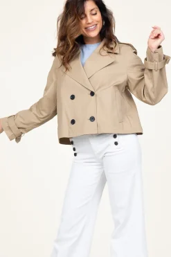 Cropped Trenchcoat Samora | Beige... | Studio Ar | Little Soho