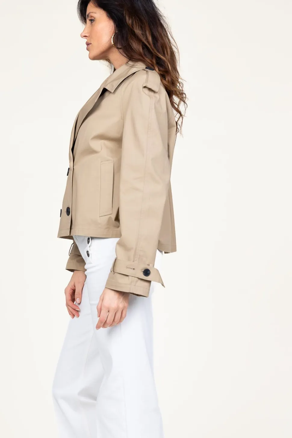 Cropped Trenchcoat Samora | Beige... | Studio Ar | Little Soho