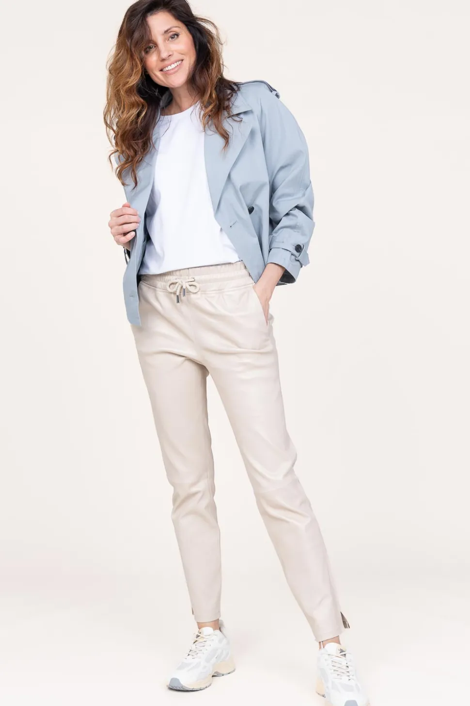 Cropped Trenchcoat Samora | Blue... | Studio Ar | Little Soho