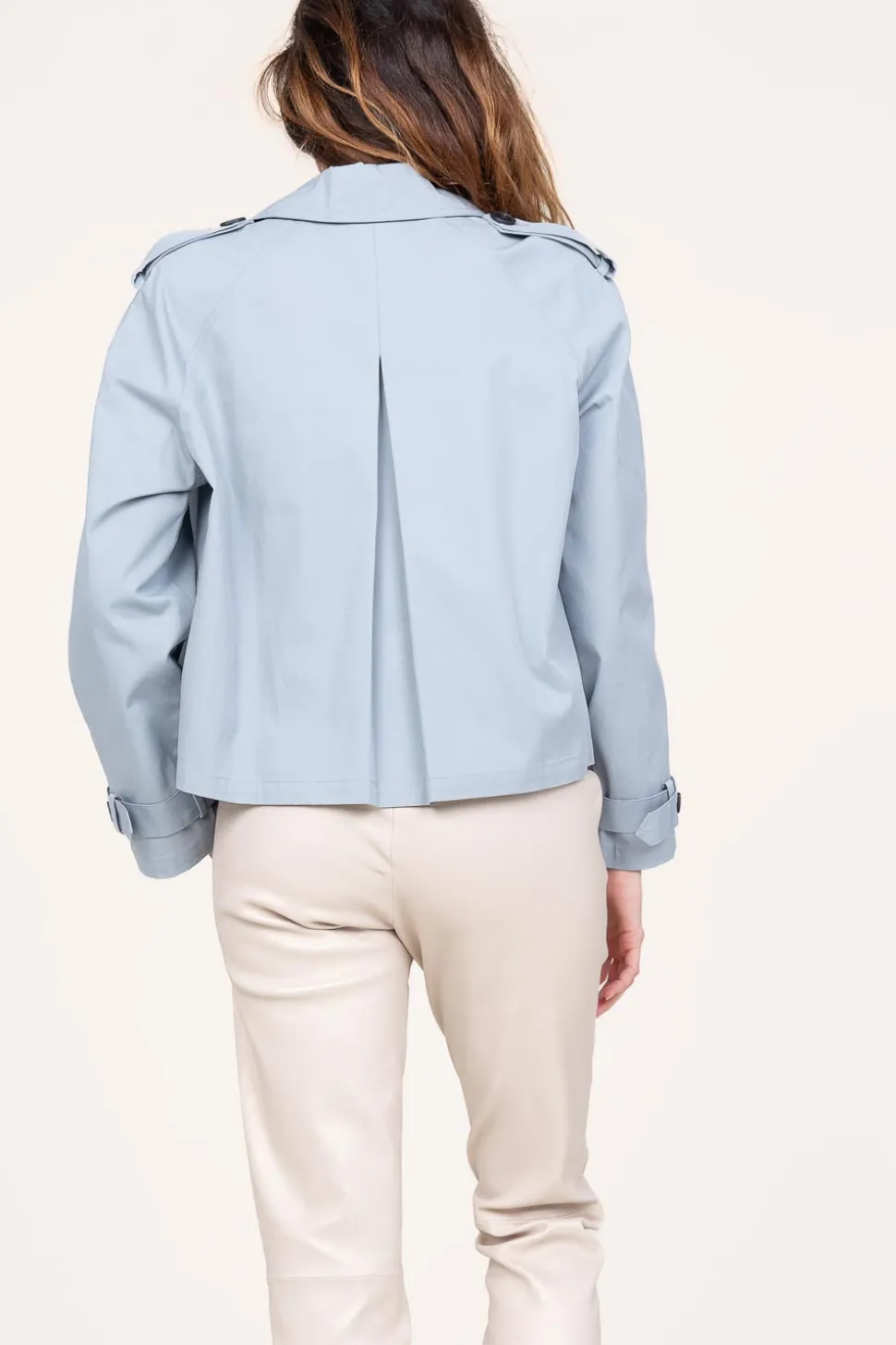 Cropped Trenchcoat Samora | Blue... | Studio Ar | Little Soho