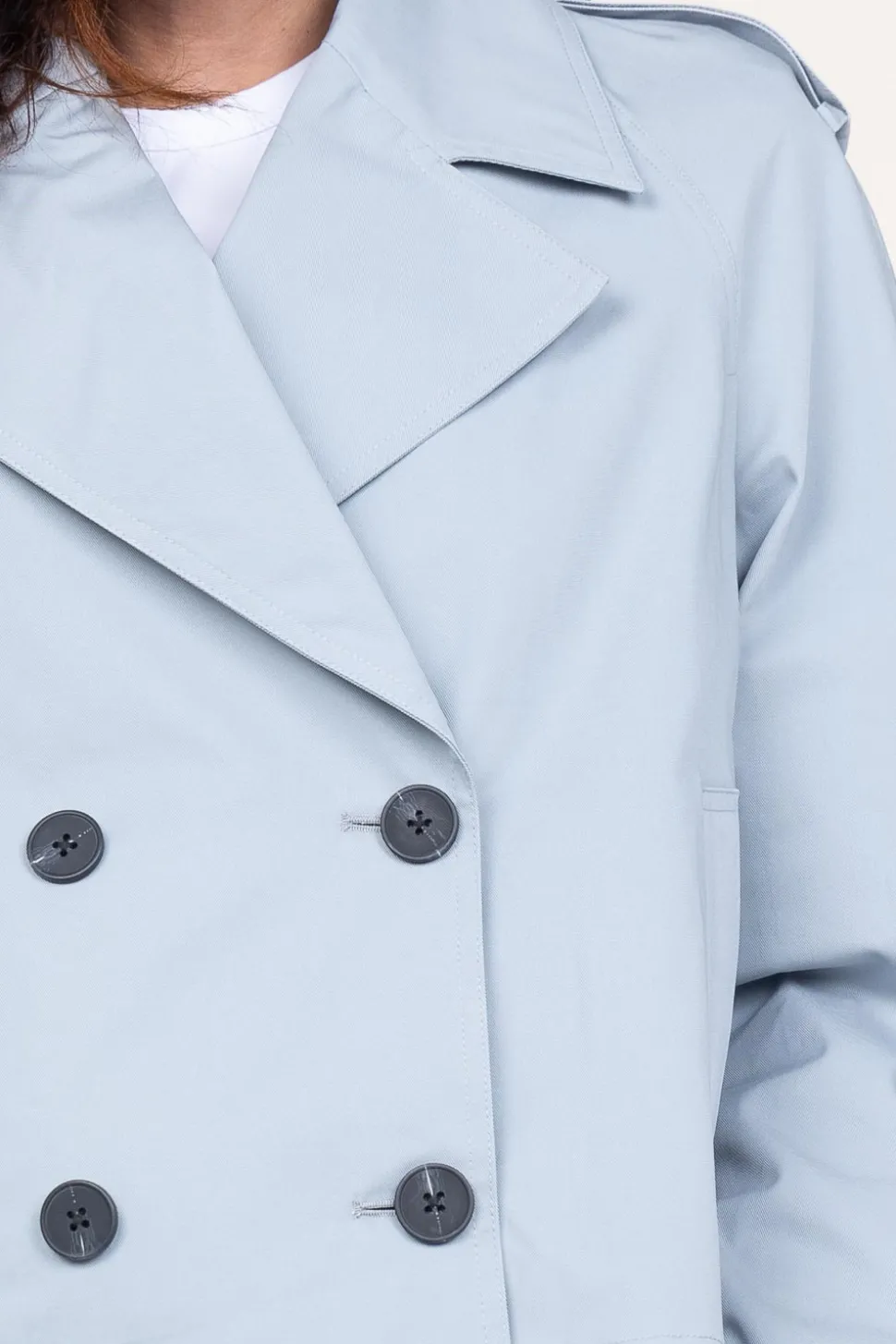 Cropped Trenchcoat Samora | Blue... | Studio Ar | Little Soho