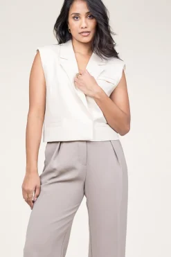 Cropped Waistcoat Tailor | Natural... | Copenhagen Muse | Little Soho