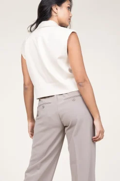 Cropped Waistcoat Tailor | Natural... | Copenhagen Muse | Little Soho